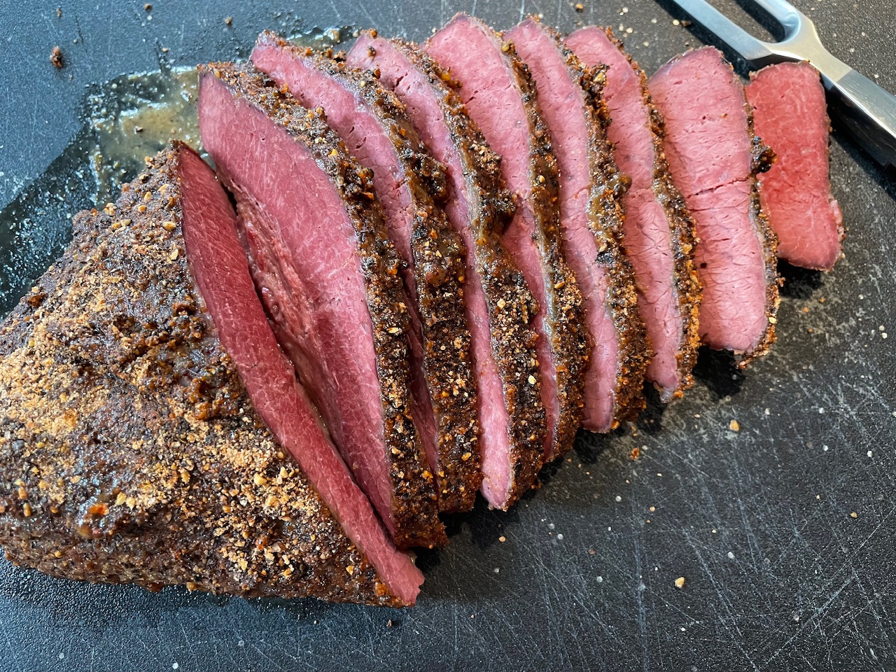 Corned Beef with Brown Sugar Dijon Glaze & Peppercorn Crust