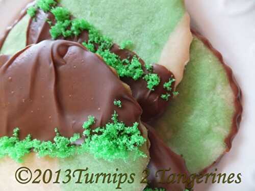 Mint Sugar Cookies Dipped in Chocolate