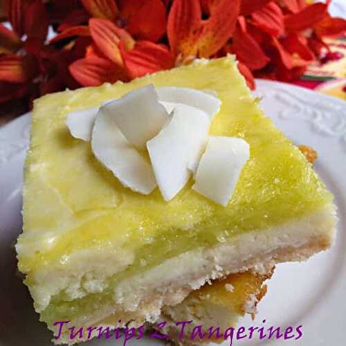 Key Lime Cheesecake Bars with Toasted Coconut Crust