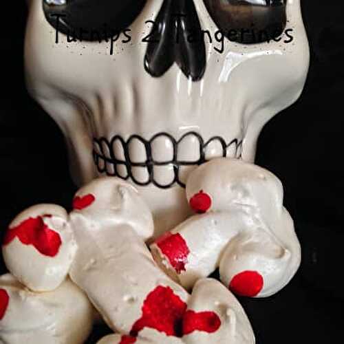Spooky Meringue Bones with Blood