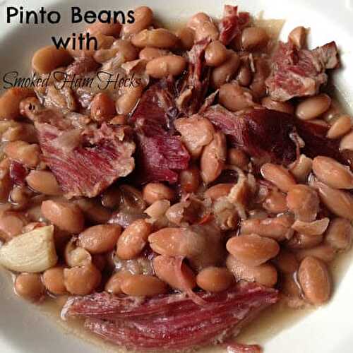 Pinto Beans with Smoked Ham Hocks in Slow Cooker