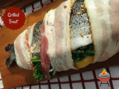 Bacon Wrapped Grilled Trout on Cedar Planks