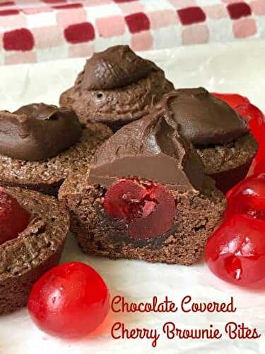 Chocolate Covered Cherry Brownie Bites
