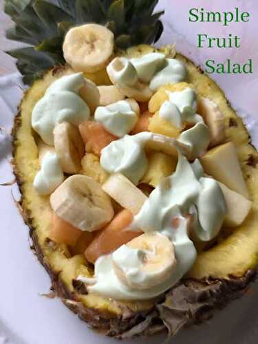 Simple Fruit Salad in Pineapple Shell