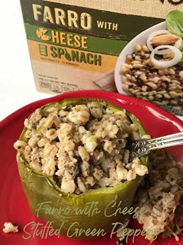 Farro with Cheese Stuffed Green Peppers