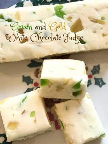 Green and Gold White Chocolate Fudge