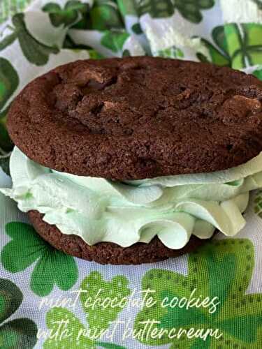 Mint Chocolate Cookies with Mint Buttercream Frosting