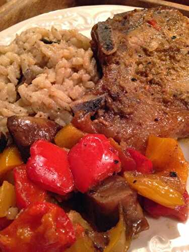 Pork Chops with Mushroom Risotto