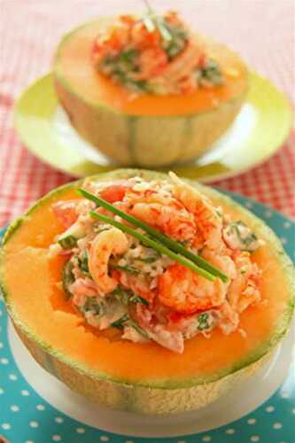 Cantaloupe and Prawn Appetizer | Dairy Free, Gluten Free and Soy Free