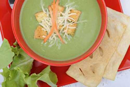 Cream of Spinach Soup with Potatoes, Chicken Bouillon and Sour Cream