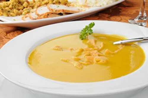 Rich Butternut Squash Soup with Chicken Stock, Butter and Cream