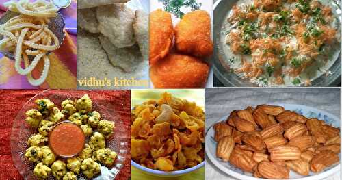 Collection Of Diwali Savoury / Snacks Recipes from Vidhu's kitchen