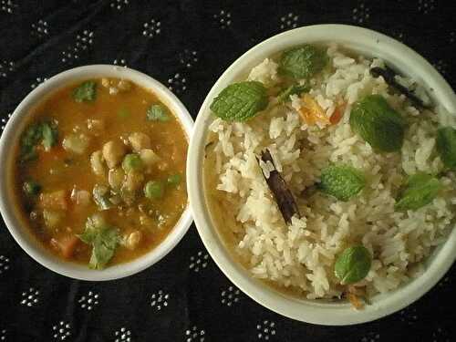Ghee rice and mixed vegtable curry