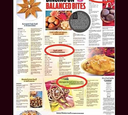 Recipes got featured in Indian Express 
