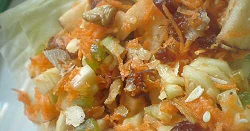 Vegetables, Nuts & Fruits Salad with Saffron Dressing