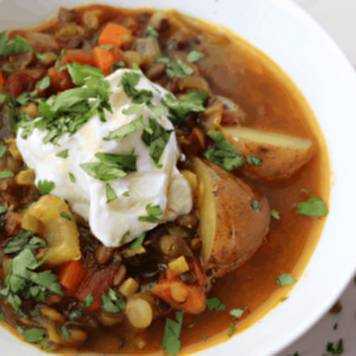 Spicy Lentil Potato Soup