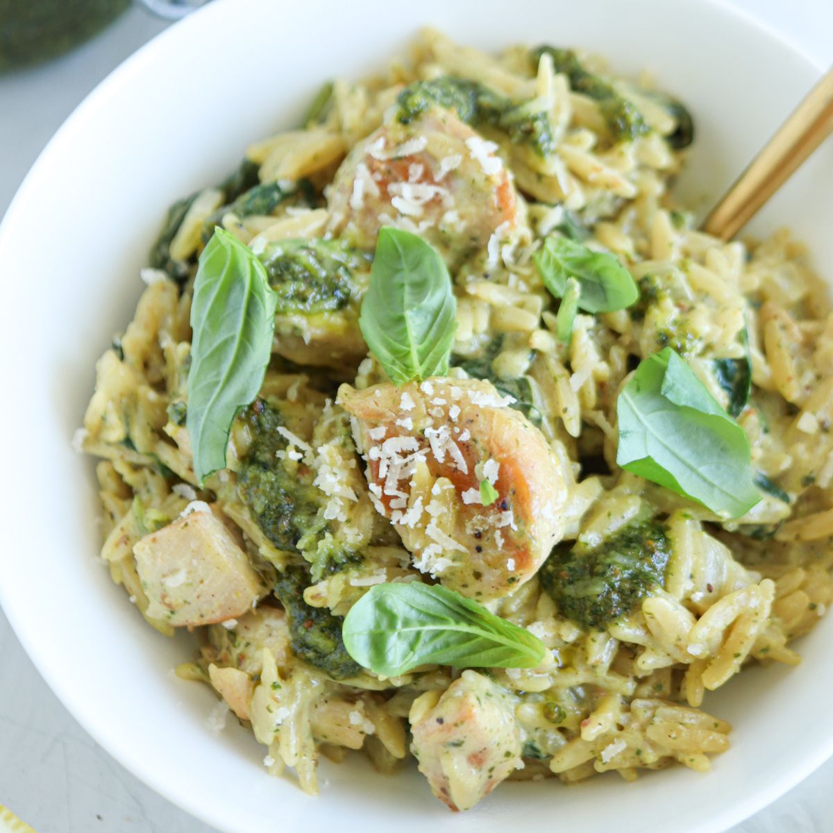 Pesto Chicken Orzo