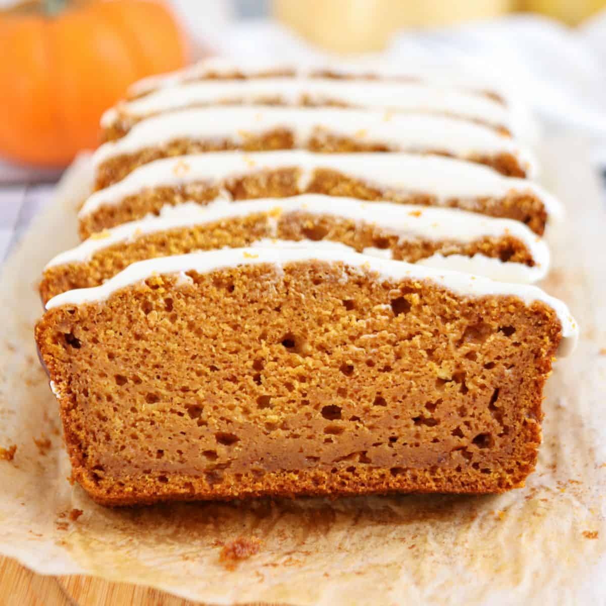 Pumpkin Bread with Cream Cheese Frosting