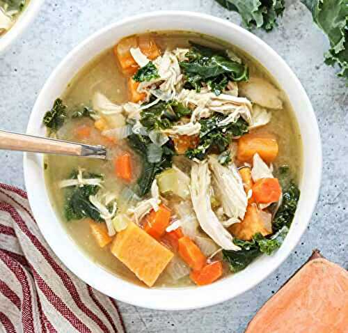 Chicken Soup with Kale and Sweet Potatoes