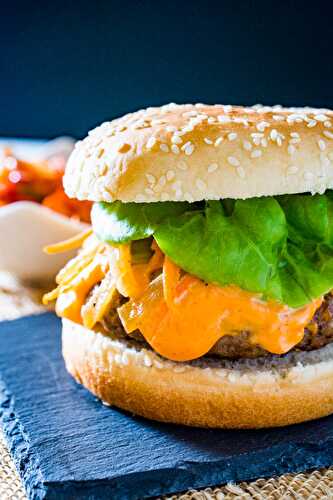 Korean Bulgogi Burger with Gochujang Mayo