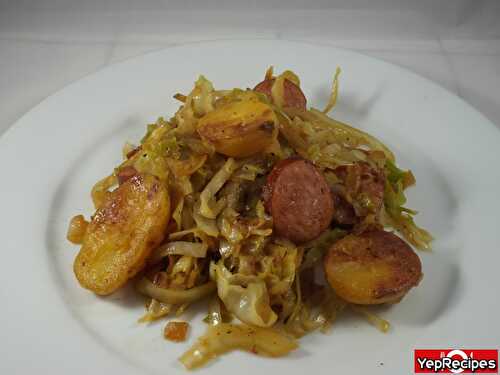 One pot Sausage, Cabbage and Potatoes
