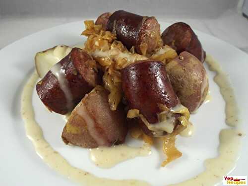 Smoked Sausage and Cabbage with a Mustard Vinaigrette