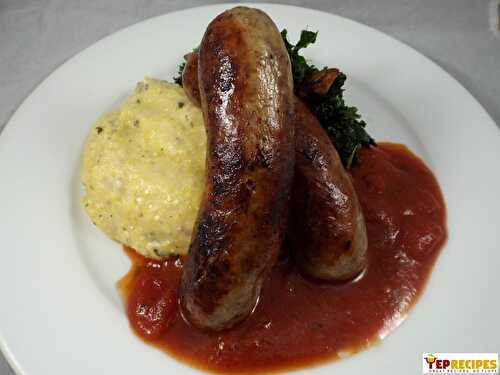 Italian Sausage with Herb Polenta and Kale