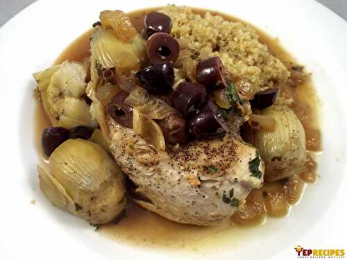 Braised Chicken Breasts with Artichokes and Olives