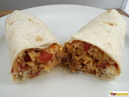 Cheesy Chicken & Rice Burritos