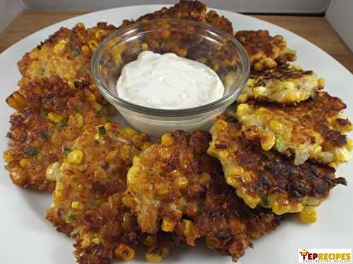 Tex-Mex Corn Fritters with Cilantro Lime Dip