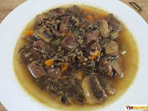 Beef, Mushroom & Wild Rice Soup