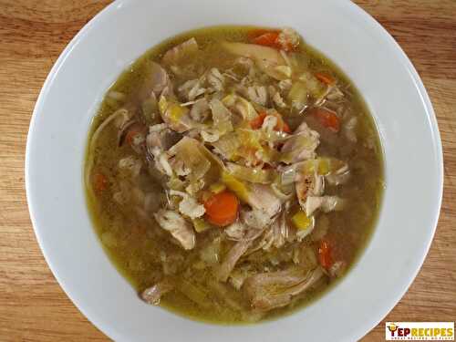 Slow Cooker Chicken , Leek, and Barley Soup