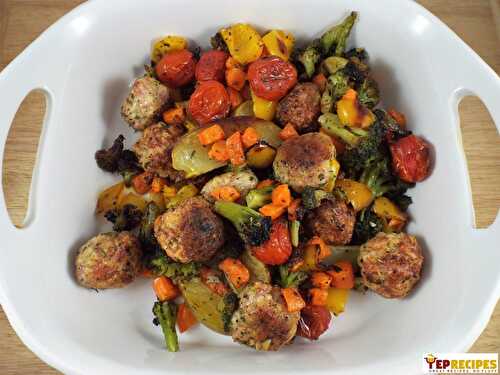 Sheetpan Turkey Meatballs and Veggies