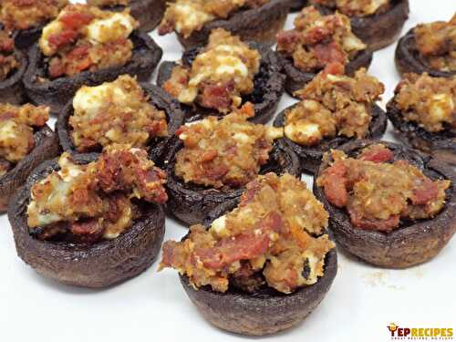 Bacon and Blue Cheese Stuffed Mushrooms