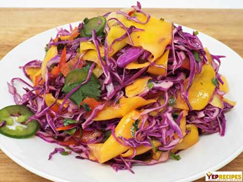 Mango and Red Cabbage Slaw
