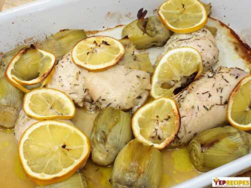 Lemony Herb Chicken and Artichoke Bake