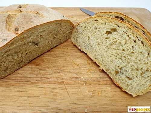 Homemade Rosemary Green Olive Bread