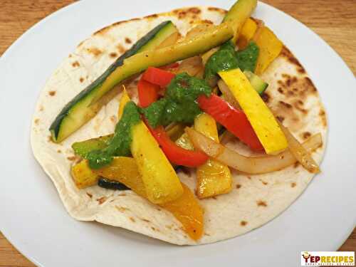 Vegetable Fajitas with Mojo Verde Sauce