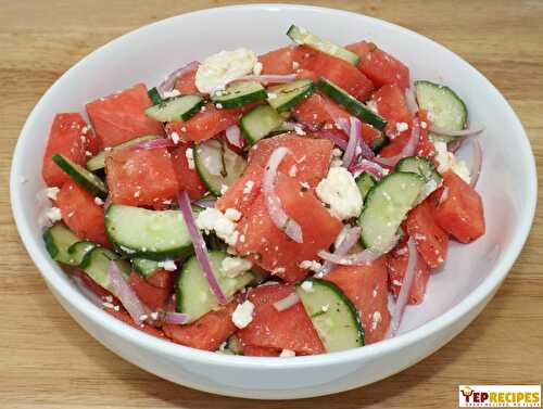 Watermelon Salad with Cucumber, Mint and Feta