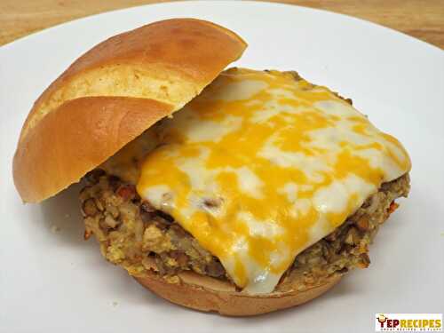 Brown Rice and Lentil Veggie Cheeseburgers