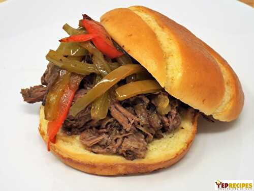 Slow Cooker Italian Pot Roast and Pepper Sandwiches