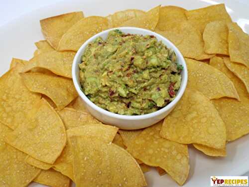 Baked Tortilla Chips with Smoky Chipotle Guacamole