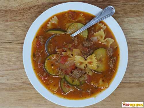 Italian Sausage and Zucchini Soup with Farfalle