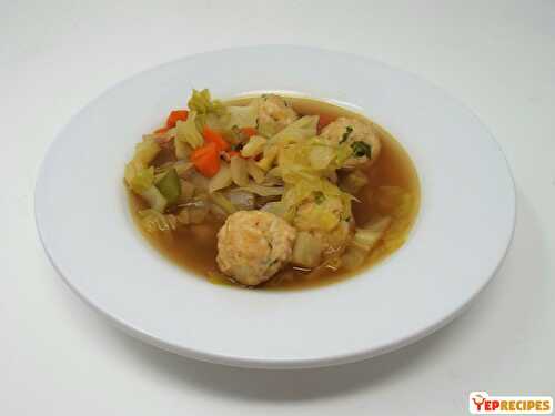 Cabbage Soup with Ginger Chicken Meatballs