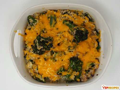 Cheesy Chicken, Broccolini, and Brown Rice Casserole