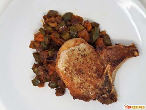 Pork Chops and Sweet Potato Hash