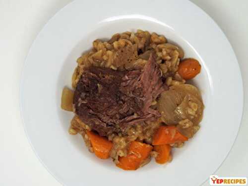 Slow Cooker Pot Roast with Cabbage and Barley