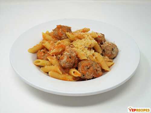 Penne with Mini Turkey Meatballs