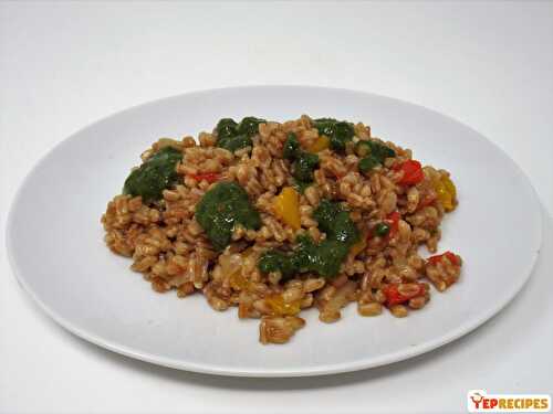 Peppered Farro with Salsa Verde