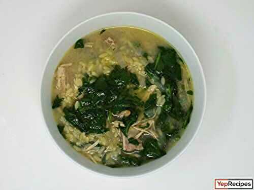 Lemon Chicken Soup with Spinach and Orzo